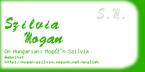 szilvia mogan business card